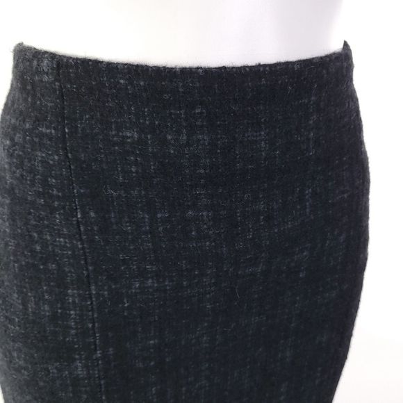 Theory Alpaca Tweed Flounce Hem Midi Skirt Black Gray sz 8 - Picture 4 of 6